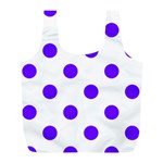 Polka Dots - Indigo Violet on White Full Print Recycle Bag (L)