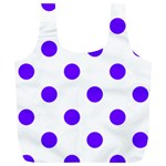 Polka Dots - Indigo Violet on White Full Print Recycle Bag (XL)