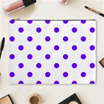 Polka Dots - Indigo Violet on White Cosmetic Bag (XL)