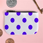 Polka Dots - Indigo Violet on White Mini Coin Purse
