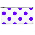 Polka Dots - Indigo Violet on White Pencil Case