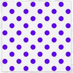 Polka Dots - Indigo Violet on White Canvas 16  x 16 