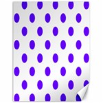 Polka Dots - Indigo Violet on White Canvas 18  x 24 