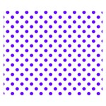 Polka Dots - Indigo Violet on White Double Sided Flano Blanket (Small)
