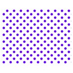 Polka Dots - Indigo Violet on White Double Sided Flano Blanket (Medium)
