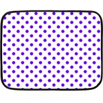 Polka Dots - Indigo Violet on White Fleece Blanket (Mini)