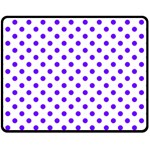 Polka Dots - Indigo Violet on White Fleece Blanket (Medium) (One Side)