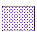 Polka Dots - Indigo Violet on White Fleece Blanket (Small) (One Side)