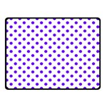 Polka Dots - Indigo Violet on White Double Sided Fleece Blanket (Small) (Two Sides)