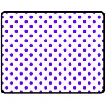 Polka Dots - Indigo Violet on White Double Sided Fleece Blanket (Medium) (Two Sides)