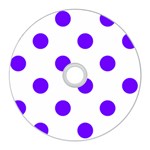 Polka Dots - Indigo Violet on White CD Wall Clock