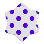 Polka Dots - Indigo Violet on White Ornament (Snowflake)