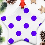Polka Dots - Indigo Violet on White Star Ornament (Two Sides)