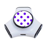 Polka Dots - Indigo Violet on White Portable USB Hub (One Side)
