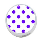 Polka Dots - Indigo Violet on White 4-Port USB Hub (One Side)