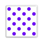 Polka Dots - Indigo Violet on White Memory Card Reader with Storage (Square)