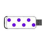 Polka Dots - Indigo Violet on White Portable USB Flash (Two Sides)