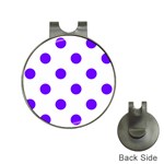 Polka Dots - Indigo Violet on White Golf Ball Marker Hat Clip