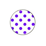 Polka Dots - Indigo Violet on White Hat Clip Ball Marker (4 pack)