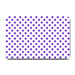 Polka Dots - Indigo Violet on White Small Doormat