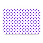 Polka Dots - Indigo Violet on White Plate Mat