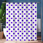 Polka Dots - Indigo Violet on White Shower Curtain 60  x 72  (Medium)