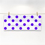 Polka Dots - Indigo Violet on White Hand Towel