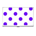 Polka Dots - Indigo Violet on White Business Card Holder