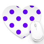 Polka Dots - Indigo Violet on White Heart Mousepad