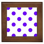 Polka Dots - Indigo Violet on White Framed Tile