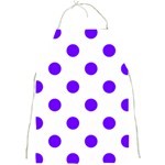 Polka Dots - Indigo Violet on White Full Print Apron