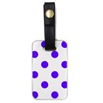 Polka Dots - Indigo Violet on White Luggage Tag (One Side)