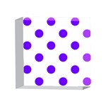 Polka Dots - Indigo Violet on White 4 x 4  Acrylic Photo Block