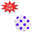 Polka Dots - Indigo Violet on White 1  Mini Magnet (100 pack)