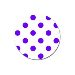 Polka Dots - Indigo Violet on White Magnet 3  (Round)