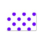 Polka Dots - Indigo Violet on White Magnet (Name Card)