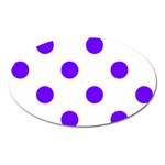 Polka Dots - Indigo Violet on White Magnet (Oval)