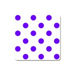 Polka Dots - Indigo Violet on White Magnet (Square)