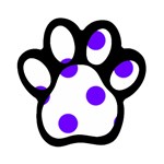 Polka Dots - Indigo Violet on White Magnet (Paw Print)