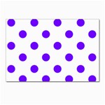 Polka Dots - Indigo Violet on White Postcard 4  x 6 