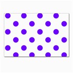 Polka Dots - Indigo Violet on White Postcards 5  x 7  (Pkg of 10)
