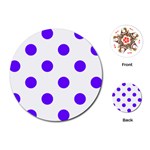 Polka Dots - Indigo Violet on White Playing Cards (Round)