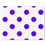 Polka Dots - Indigo Violet on White Jigsaw Puzzle (Rectangular)