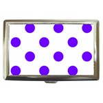 Polka Dots - Indigo Violet on White Cigarette Money Case