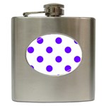 Polka Dots - Indigo Violet on White Hip Flask (6 oz)