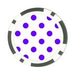 Polka Dots - Indigo Violet on White Poker Chip Card Guard