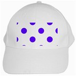 Polka Dots - Indigo Violet on White White Cap
