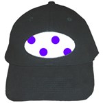 Polka Dots - Indigo Violet on White Black Cap