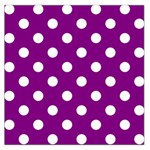 Polka Dots - White on Purple Violet Large Satin Scarf (Square)