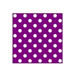 Polka Dots - White on Purple Violet Satin Bandana Scarf